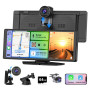 Hexinex Écran CarPlay Voiture 10,26" sans Fil, Compatible CarPlay & Android Auto, avec Dashcam Avant 4K et Caméra Arrière 1080P,