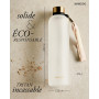 MAMEIDO Gourde 1 l, Bouteille d'eau Design Plastique avec Marqueur de Temps de Motivation, sans BPA, étanche (Frosted White Gold
