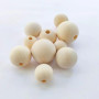 HXJDAM Lot de 8 grosses perles en bois de 50 mm avec trou - Avec perforateur de fil - Perles rondes en bois naturel non traité p
