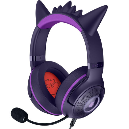 Razer Kraken Kitty V2 - Édition Gengar Pokémon - Casque USB - Pointes Gengar - Éclairage réactif au Stream - Microphone cardioïd