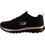 Skechers Femme Graceful Get Connected Baskets, Black Mesh Rose Gold Trim, 39 EU