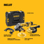 DEWALT - Meuleuse d'angle filaire 125mm à vitesse variable, 1500W avec interrupteur anti-redémarrage - Kit de surfaçage, DWE4257