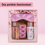 Coffret de bain Accentra HEART CASCADE en coffret cadeau, comprenant gel douche, lait corporel, confettis de bain et masque de s