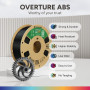 OVERTURE ABS Filament 1.75mm, Bobine de 1kg(2,2lbs), Précision dimensionnelle +/- 0,02 mm (Noir)