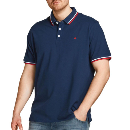 JACK & JONES Jjepaulos Polo Ss Noos Pls Homme Polo, Marine, 6XL Grande taille