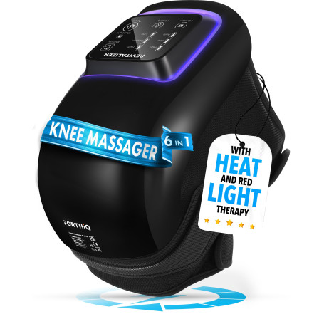 FORTHiQ Pro+ Massage Genoux avec Chaleur et Lumière Rouge, 6-en-1: Chaleur, Lumière Rouge à Double Longueur d'Onde et Vibration 