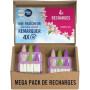 Febreze Désodorisant Électrique, Méga Pack de Recharges (4 Recharges de 20ml avec 3 Parfums en Alternance), Parfum Fleur de Lys,