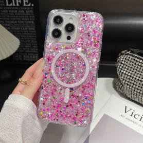 UEEBAI Coque pour iPhone 16 Pro Max, Silicone Paillettes Étui en Ultra Léger et Mince, Housse de Téléphone en Glitter Diamant An