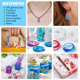 JOTOL Grandde Moulle Silicone,132pcs Kit Resine Epoxy DIY Complet,Carres,Ronds et Cylindrique pour Bijoux Stylo Support Pot de F