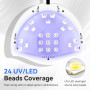 JODSONE Lampe UV Ongles Gel, Sécheur d'ongles gel à LED, Lampe à ongles gel portable avec capteur automatique et 4 minuteries po