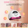 Lampe à ongles UV LED 320 W,lampe professionnelle pour séchage de vernis à ongles avec 72 perles,lampe à ongles UV avec 4 réglag