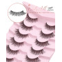 Onlyall Cils Faux Naturels Éffilochés Bandes de Cils Minces et Moelleuses Effet Naturel 7 Paires D-K06