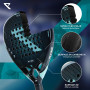 RYZE Hydra Raquette de Padel 100% Fibre de Carbone - Puissance + Contrôle Maximum - Padel Raquette avec EVA-18 Flex Max - Struct
