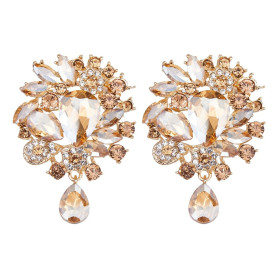 SUPERFINDINGS 2 broche Élégante en Cristal avec Strass et Fleurs Idéale pour un Mariage une Grandes Broche Vintage en Diamant Do
