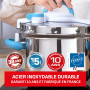 Autocuiseur ClipsoMinut' Easy + bleu 9L Poignées rabattablesCocotte-minute® InductionLivre de 100 recettes Autocuiseur Inox Fabr