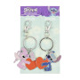 Disney Stitch & Angel Lot de 2 porte-clés en forme de cœur pour enfant, multicolore, Taille Unique