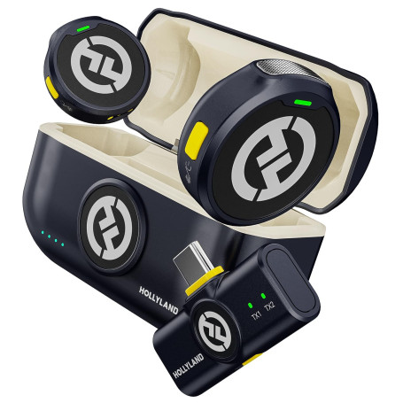 Hollyland Lark M2 Micro Cravate sans Fil Compatible avec Android, iPhone 15, USB C, 300 m Portée, Qualité Audio Hi-FI, Réduction