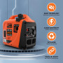 AIVOLT Groupe Électrogène d'essence 1400W Générateur d'onduleur Silencieux avec Prises AC 230V/DC 12V/USB Type-A et Réservoir de