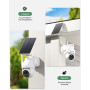 YESYAMO 2K Camera Surveillance WiFi Exterieure sans Fil Solaire, 2.4GHz Camera Exterieur Solaire avec Panneau Solaire, 360° PTZ,