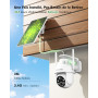 YESYAMO 2K Camera Surveillance WiFi Exterieure sans Fil Solaire, 2.4GHz Camera Exterieur Solaire avec Panneau Solaire, 360° PTZ,