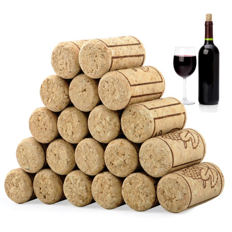 Lot de 20 Bouchons en Liège Naturel pour Bouteilles de Vin et Bière - Bouchons en Bois Tendre pour Bouteilles en Verre