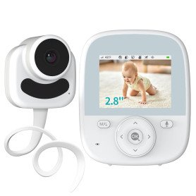 VIZOLINK Babyphone Camera, 2,8 Pouces Bébé Moniteur avec 4000mA Batterie, Vision Nocturne, VOX, 3X Zoom, Communication Bidirecti