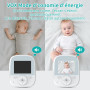 VIZOLINK Babyphone Camera, 2,8 Pouces Bébé Moniteur avec 4000mA Batterie, Vision Nocturne, VOX, 3X Zoom, Communication Bidirecti