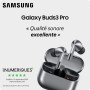 Samsung Galaxy Buds3 Pro, Écouteurs sans Fil, Réduction Active de Bruit, Bluetooth, Argent, Audio 360, Galaxy AI, Chargeur Secte