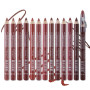 katiluxiya Lot de 12 crayons à lèvres imperméables avec couvercle, longue durée et imperméable, crayon à lèvres naturel Lip Line