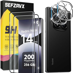 SEFZAVX 2+2 Pièces Verre Trempé pour Xiaomi Redmi Note 14 Pro 5G(Not 4G) / Xiaomi Poco X7 5G,Ultra Résistant Film Protection Écr