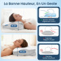 Dozion Oreiller Ergonomique Cervical pour Dormir - Oreiller Orthopédique en Mémoire de Forme, Soutien de la Nuque Latéral et Dor