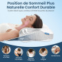 Dozion Oreiller Ergonomique Cervical pour Dormir - Oreiller Orthopédique en Mémoire de Forme, Soutien de la Nuque Latéral et Dor