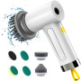 Brosse de nettoyage électrique, Spin Scrubber pour salle de bain et joints, brosse de nettoyage pour la maison avec 5 têtes de b
