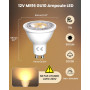 DoRight AC/DC 12V Ampoules LED GU10 7W, MR16 Ampoule Spot LED 3000K Blanc Chaud 7W 650LM Equivalent Ampoule Halogène 65W Non-Dim