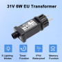 Clignoteur pour Guirlande 31V 6W Transformateur Guirlande, 8 Modes Prise avec Fonction Minuterie, Étanche IP44 Connecteur Guirla