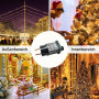 Clignoteur pour Guirlande 31V 6W Transformateur Guirlande, 8 Modes Prise avec Fonction Minuterie, Étanche IP44 Connecteur Guirla
