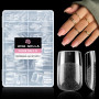 UNA GELLA Capsule Americaine Ongle Carrée Courte, 216 Pièces 12 Tailles Faux Ongles Extrémités Autocollantes Préformées Transpar