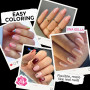 UNA GELLA Capsule Americaine Ongle Carrée Courte, 216 Pièces 12 Tailles Faux Ongles Extrémités Autocollantes Préformées Transpar
