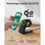 Belkin UltraCharge Chargeur Induction 3 en 1 Qi2, Station de Charge Magnétique 25W, Chargeur sans Fil avec MagSafe pour iPhone 1