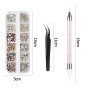 Lot de 5600 pierres strass pour ongles - 36 couleurs - Pierres à paillettes - Pour décoration des ongles - Avec stylo à cire pou