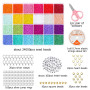 Noa Home Deco Lot de 24000 Perles en Verre et 100 Perles en Forme de Lettre de L'alphabet de 2mm avec Cordon Élastique et Ciseau