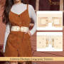 JASGOOD Ceinture Large Femme Élastique pour Robes Ceinture Femme Grande Taille Extensible Vintage avec Boucle Dorée