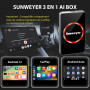 Sunweyer Adaptateur sans Fil CarPlay 2025 Android Auto Streaming Box SW12 avec Netflix, Youtube, Hulu, Installation de l'applica