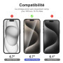NEW'C Lot de 3, Verre Trempé pour iPhone 15 Pro Max (6.7 Pouces) Film en Protection écran efficace contre les Rayures - Ultra Ré
