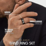 WATEFOER Bagues en Acier Inoxydable pour Homme Femme 8MM Anneau de Mariage Bagues de Fiançailles Finition Matte Biseautée Bord P
