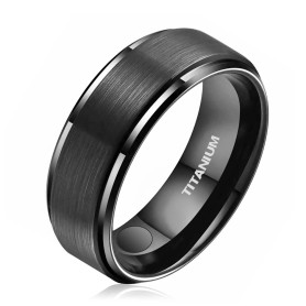 JEROOT Titan Magnetischer Ringe, 8mm Schwarz Magnetring Herren Damen, Therapeutischer Magnetische Rings Polierter Lifestyle-Ring