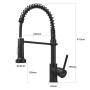 STANEW Robinet Cuisine,Mitigeur Cuisine avec Douchette Extractible Pivotant à 360,Double Mode de Pulvérisation(Noir)
