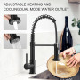 STANEW Robinet Cuisine,Mitigeur Cuisine avec Douchette Extractible Pivotant à 360,Double Mode de Pulvérisation(Noir)