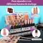 JessLab Organisateur de Vernis à Ongles, 3 Niveaux Porte Huile Essentielle Présentoir Cosmétique Organisateur en Acrylique Trans