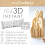 SCRAP COOKING - Moule à Bûche & Cake « Instant » - Moule Silicone 3D en Relief - 25 x 8 x 8 cm - Qualité Professionnelle - Moule